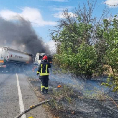 загорівся вантажний автомобіль